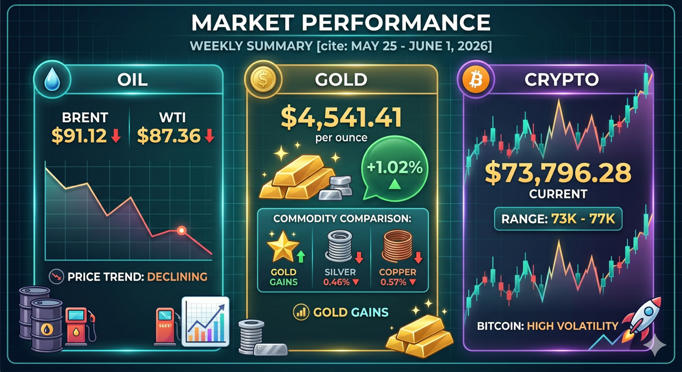 Figure 4: Commodity and Cryptocurrency Weekly Performance